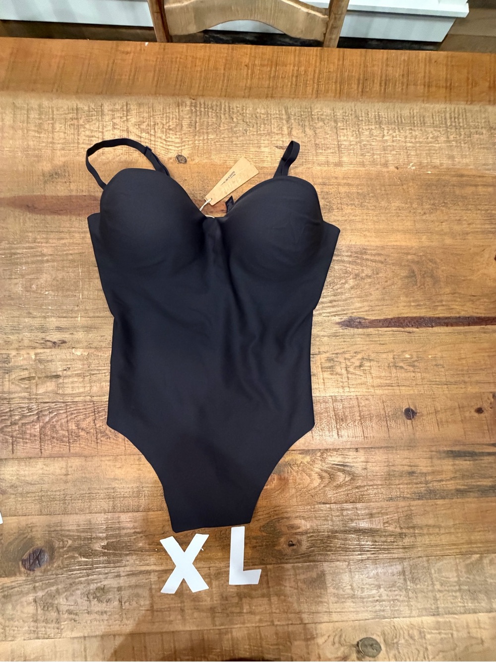 SKIMS Black Molded-Cup One-Piece Bodysuit